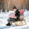 Bükkfa szánkó háttámlával és fém talpakkal - 100kg