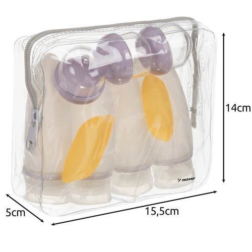 Kozmetikai utazó készlet, átlátszó - 10db