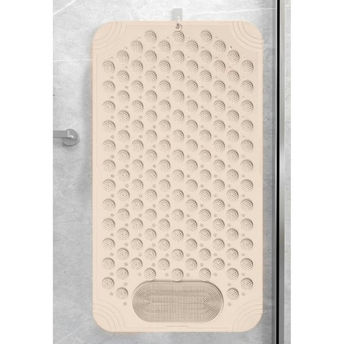 Csúszásgátló és maszírozó fürdőszőnyeg, bézs - 36x69cm