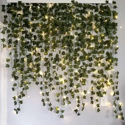 Műborostyán 12x2,1m LED fényfüzérrel