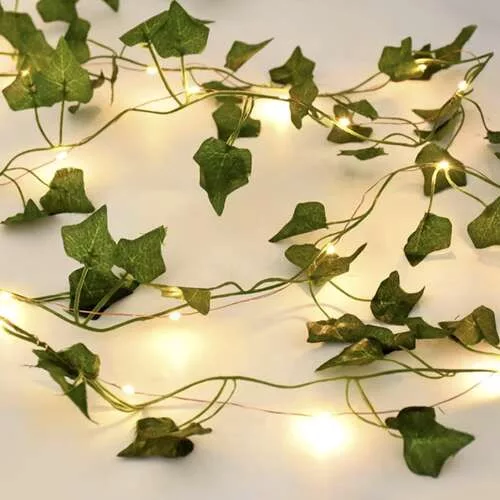Műborostyán 12x2,1m LED fényfüzérrel