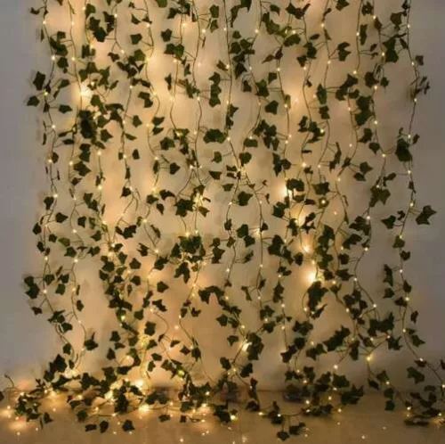 Műborostyán 12x2,1m LED fényfüzérrel