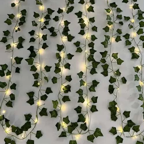 Műborostyán 12x2,1m LED fényfüzérrel