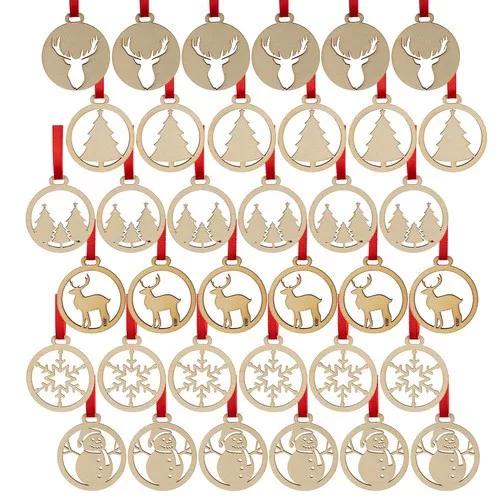 Fa karácsonyfa díszek - 36db