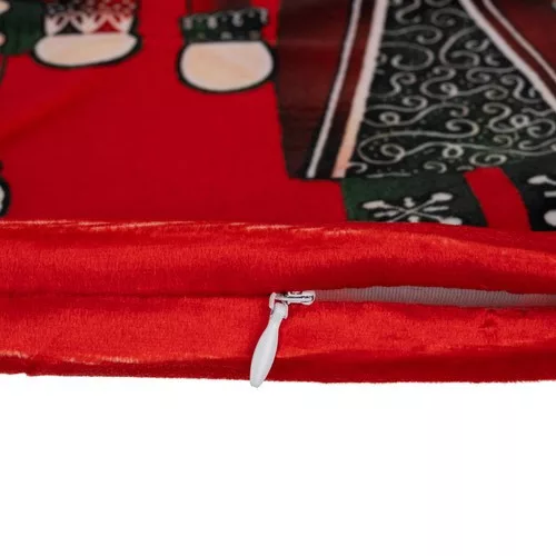 Karácsonyi párnahuzat diótörő 40x40cm - piros