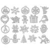 Fa karácsonyfa díszek - 20db, fehér