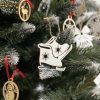 Fa karácsonyfa díszek - 20db, fehér