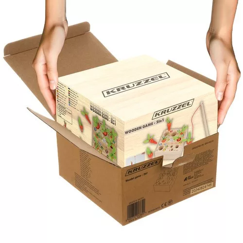 Fából készült kukac halász játék