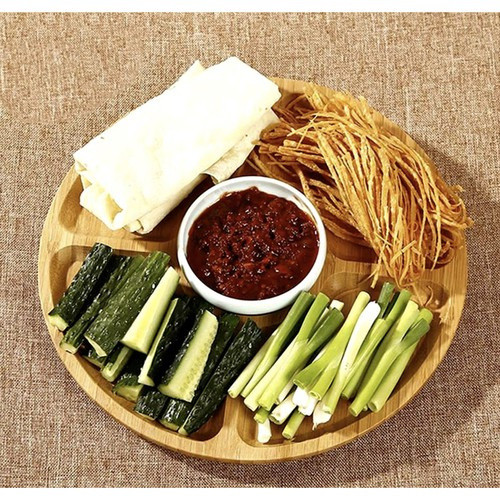 Bambusz forgó kináló tálca - 33cm