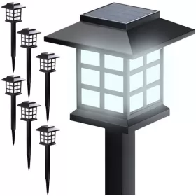   Gardlov leszúrható napelemes kerti LED lámpa készlet 6db, 37x8,5x8,5cm - fekete