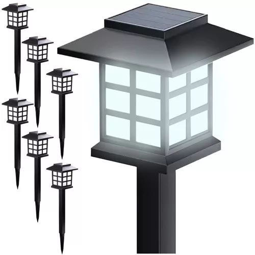Gardlov leszúrható napelemes kerti LED lámpa készlet 6db, 37x8,5x8,5cm - fekete