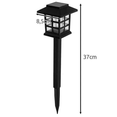 Gardlov leszúrható napelemes kerti LED lámpa készlet 6db, 37x8,5x8,5cm - fekete