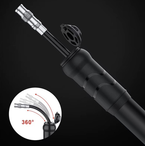 Kompakt kézi kerékpárpumpa - fekete