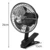 Autós ventilátor csiptető talppal - fekete