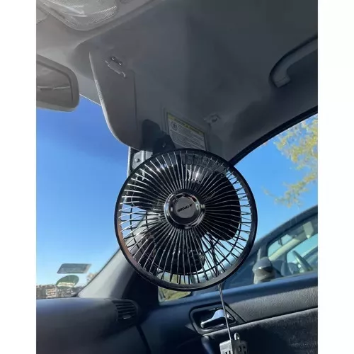 Autós ventilátor csiptető talppal - fekete