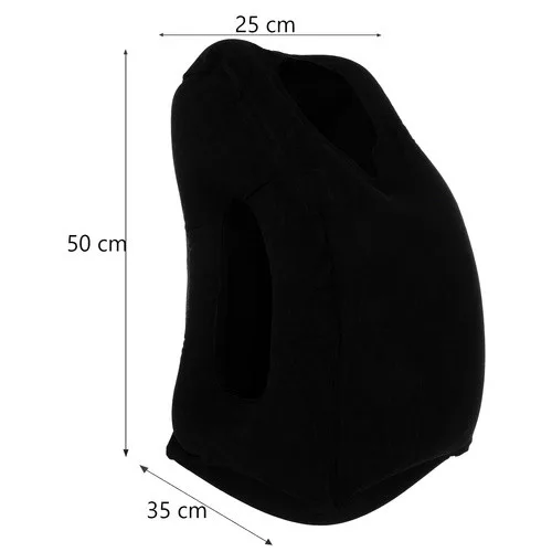 Ergonomikus felfújható utazópárna - fekete