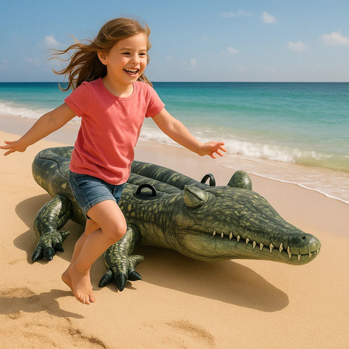 INTEX felfújható krokodil gyerekmatrac - 170x86cm