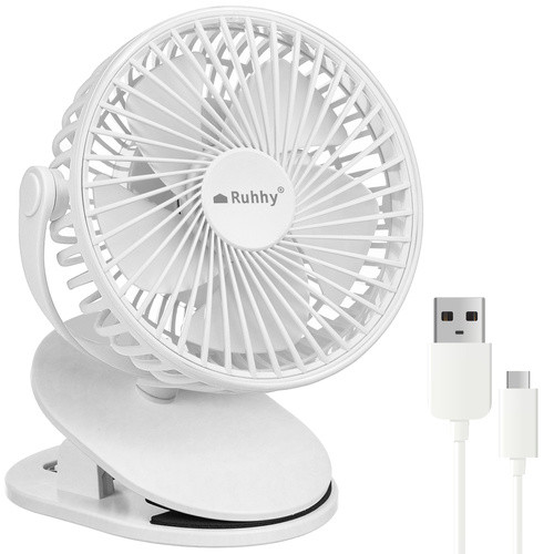 Akkumulátoros csiptetős ventilátor - fehér
