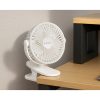 Akkumulátoros csiptetős ventilátor - fehér