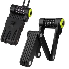 Összecsukható kódos kerékpárzár - fekete