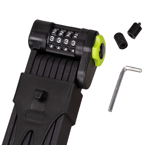 Összecsukható kódos kerékpárzár - fekete