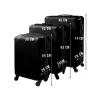 3 darabos bőrönd készlet, 39l/70l/99l - fekete