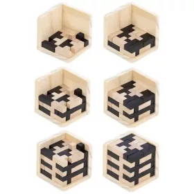 Fa logika kocka kirakójáték - 7x7x7cm