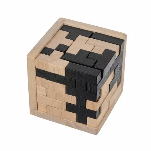 Fa logika kocka kirakójáték - 7x7x7cm