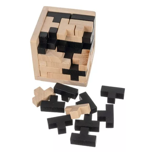 Fa logika kocka kirakójáték - 7x7x7cm