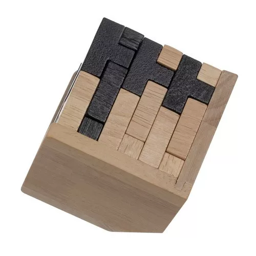 Fa logika kocka kirakójáték - 7x7x7cm