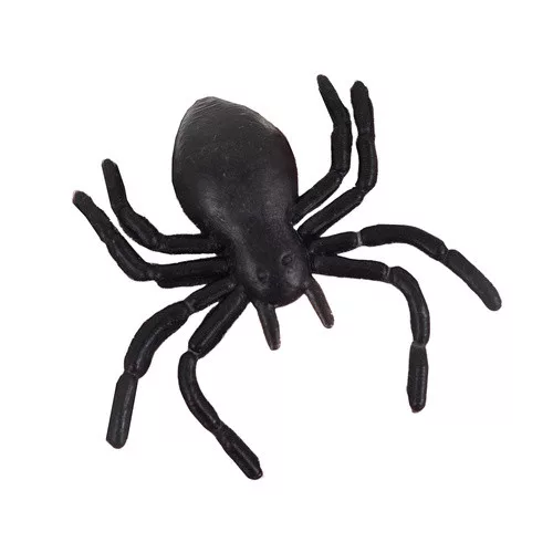 Műanyag dekorációs pók készlet, 10db - 3x3cm