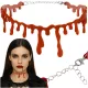 Halloween véres nyaklánc - piros