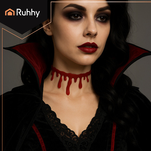 Halloween véres nyaklánc - piros