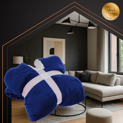 2 az 1-ben nagy pulóver és takaró, kék - 88x80x72cm