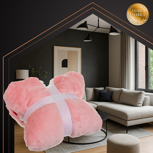 2 az 1-ben nagy pulóver és takaró, rózsaszín - 88x80x72cm