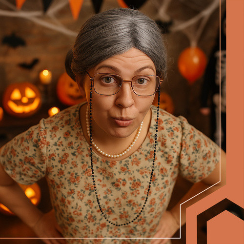 5 részes nagymama jelmez készlet