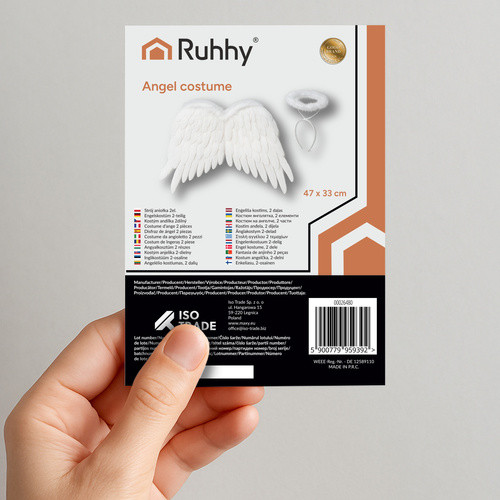 Angyalszárny glóriával - 45x32cm