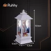Karácsonyi LED lámpás, fehér - 12,5x5,3x5,3cm
