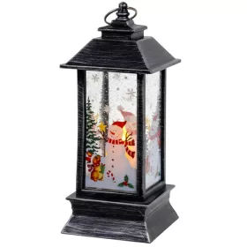 Karácsonyi LED lámpás, ezüstszínű - 12,5x5,3x5,3cm