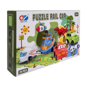 Oktató puzzle szőnyeg járművekkel - 25db