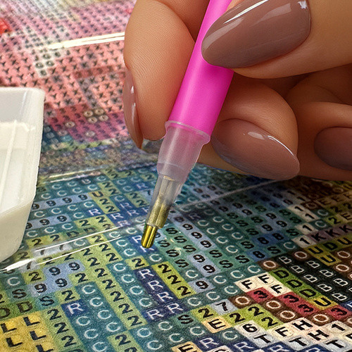 Gyémántszemes kirakó, virágcsokor - 40x30cm