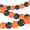 Halloween tök girland, fekete/narancssárga - 3m