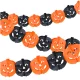 Halloween tök girland, fekete/narancssárga - 3m