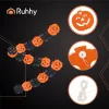 Halloween tök girland, fekete/narancssárga - 3m