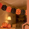 Halloween tök girland, fekete/narancssárga - 3m