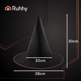 Boszorkánykalap, fekete - 38x35cm