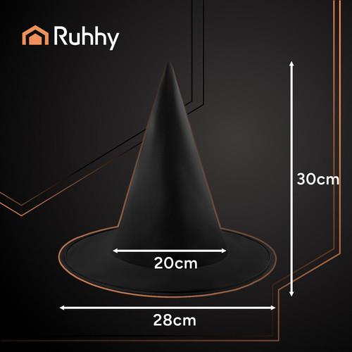 Boszorkánykalap, fekete - 38x35cm