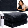Elektromos fűthető takaró, fekete - 180x130cm