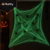 Dekorációs fluoreszkáló pókháló 20 pókkal