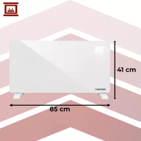   Elektromos radiátor WiFi-vel és távirányítóval fehér, 85x41cm - 2500W